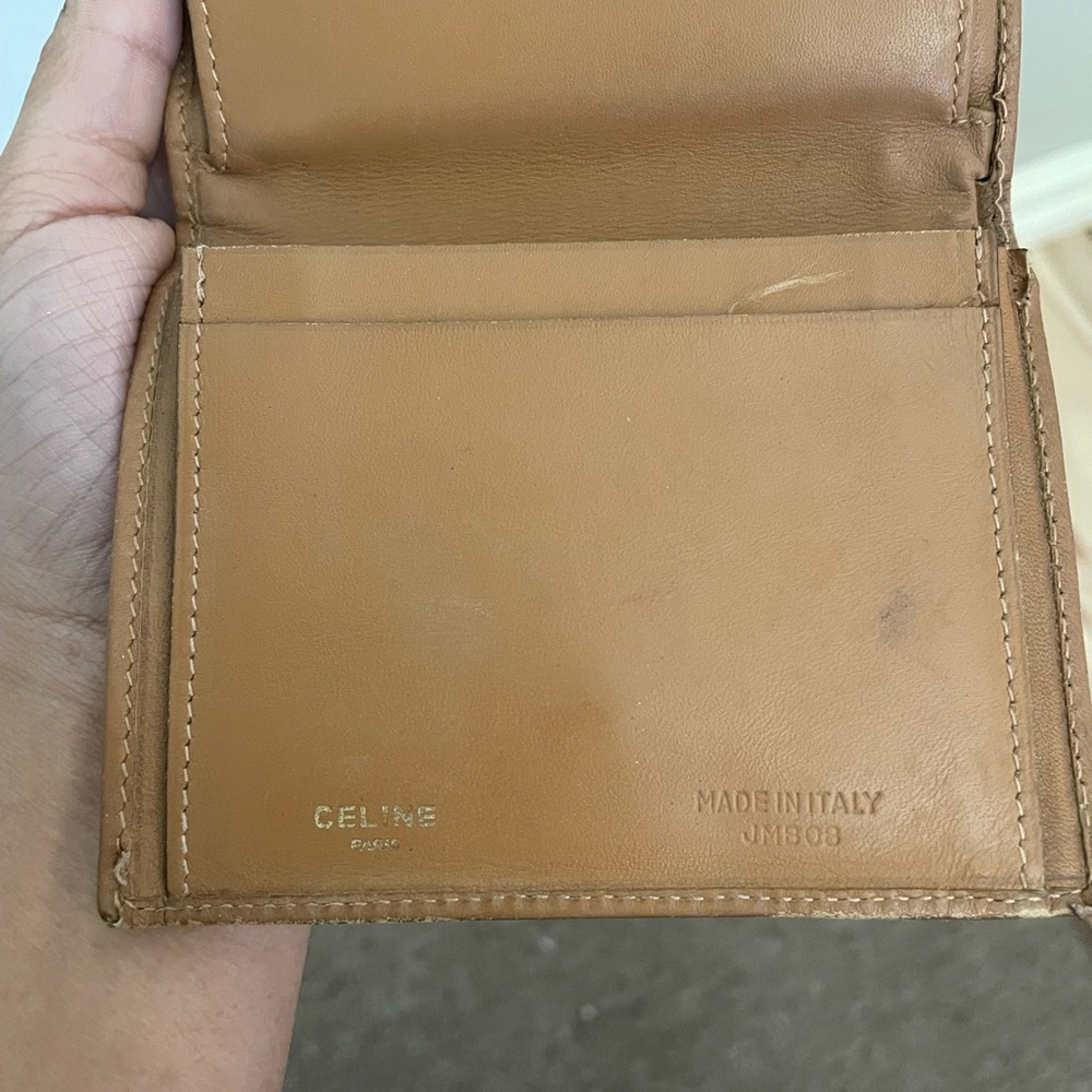Celine Brown Monogram Canvas Leather Trim Wallet - Picture 6 of 8